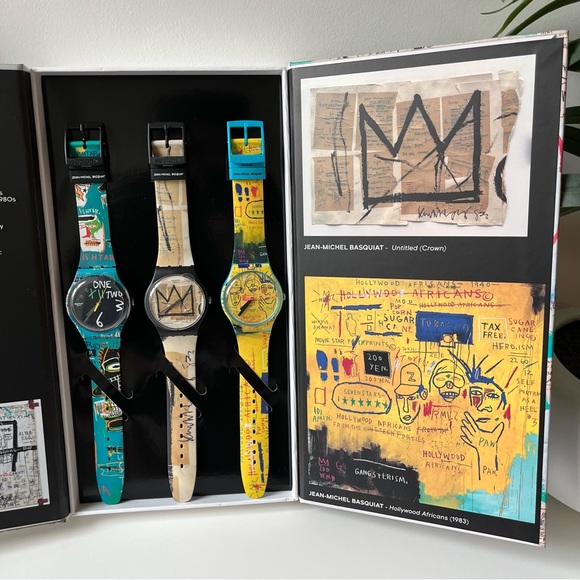 SWATCH x JEAN-MICHEL BASQUIAT TRIPTYCH Set of 3 Watch Limited Edition Moon - Picture 4 of 7